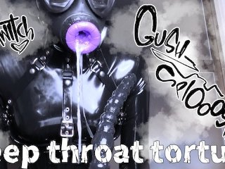 [latex] Deep Throat Torture of Rubber Doll Wearing Fuck Gasmask💜