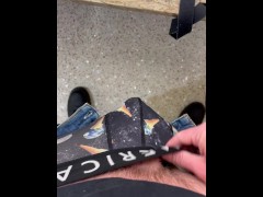Uncut Cock Springing Out of Boxer Briefs at Work! Onlyfans Uncutmnguy21