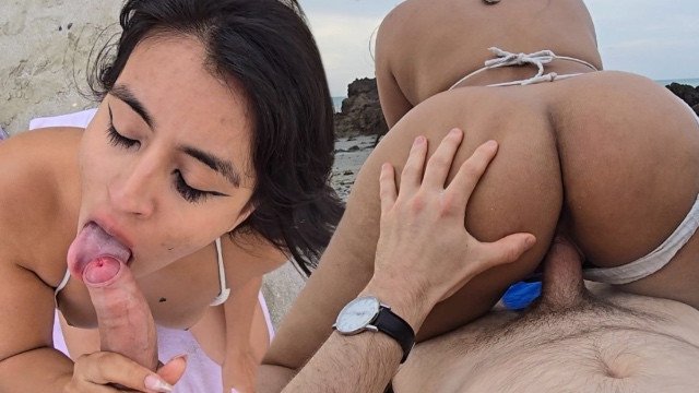 Hard sex on the beach with a stranger!!