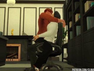 Стажер Ginger соблазняет генерального директора для офисного траха: Sims 4