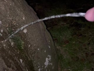 Night piss on a tree