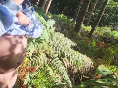 Pissing in a beautiful light and forest