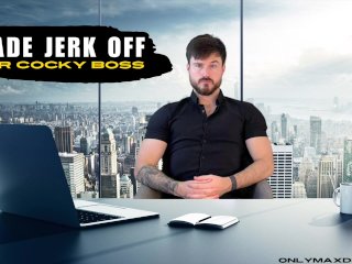made jerk off for cocky boss