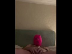 Lubed up playing with my fat cock
