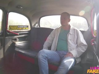 Female Fake Taxi - Beatiful blonde driver make her passenger cum over her outstanding tits screenshot number 2