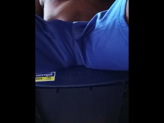 Teasing my Nipples and my Cock is Responding with a Nod under my Pants