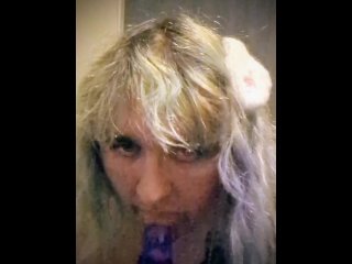 Trans Pet Gives a Sloppy Deepthroat To Dragon Cock