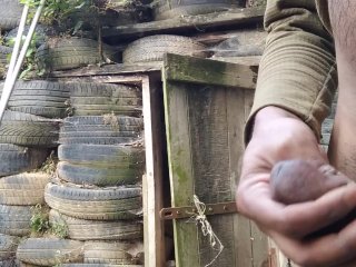 Outdoor handjob.