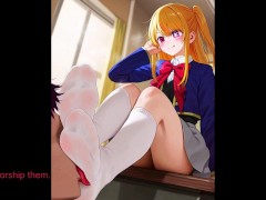 Using Her Feet to Become an Idol: Ruby Hoshino - Hentai (Feet, JOI, Femdom, Oshi no Ko)