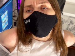 Caught my girlfriend masturbating and helped her cum
