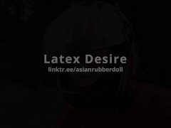 Biker girl rides a fat dildo on a bike