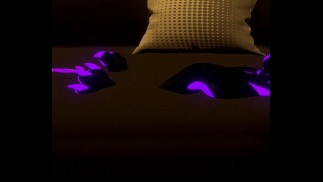 Rex in full latex suit jerks off in VRChat on couch.