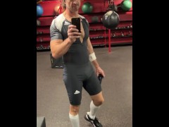 Spandex Tights at the gym in my jockstrap