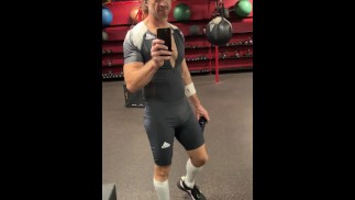 Spandex Tights at the gym in my jockstrap