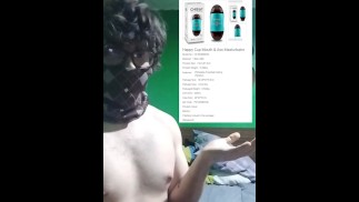 Your newbie femboy try to review the Chisa Happy Cup ( cheap masturbator) and get his ass showed