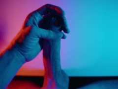 Stroking my Big White Cock under RGB Lighting (BWC)