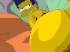 The simpsons having a great time in Bed