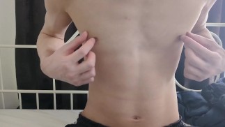 Nipple masturbation as if lifting from below