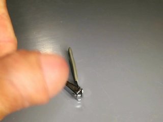 I cut off my long stinky nails and show off my smelly cock