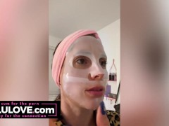 Big tits babe behind scenes cum on boobs, freshly fucked pussy closeup, makeup transform - Lelu Love