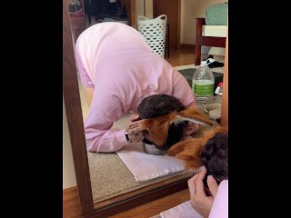 Drinking from my doggy bowl