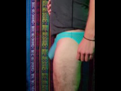 4K Blue Transparent Pouch Style Briefs Try-on Review