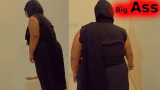 Арабская мусульманская горничная в отеле убирает мою комнату, и я вижу ее большую задницу и огромные висячие сиськи!