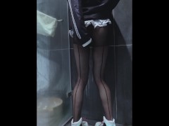 (伪娘)蔚蓝档案:杏山千纱黑丝色色自慰/ /ブルーアーカイブ: 杏山カズサエロいコスプレ！黒タイツ男の娘 - Screenshot 6 of 16 - Cosplay