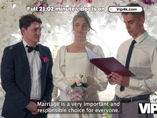 VIP4K. Bride was fucked hard and got anal creampie while guests were watching screenshot number 1