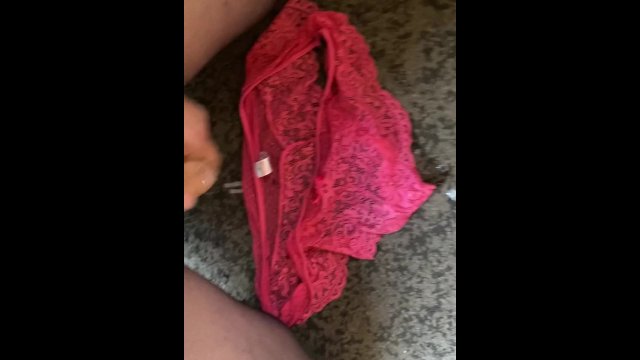 Sissy Lucy slut cums on wife’s knickers in nylons
