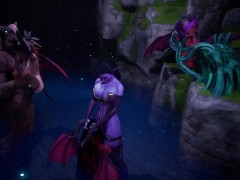 Sexy succubus have lesbian sex in the middle of a fantastic orgy in extreme sex from Wild Life