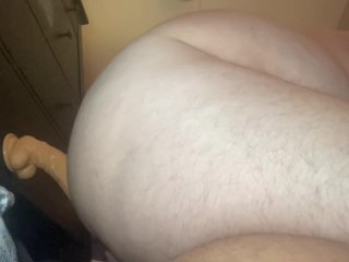 Chubby playing with my big dildo 🍆🍑 want to be next