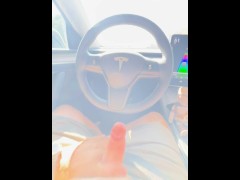 Tesla autopilot jerking off loud moan