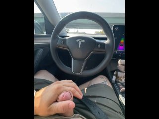 Tesla autopilot jerking off loud moan