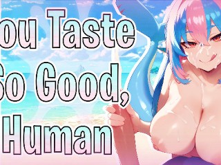 [F4M] Bimbo Shark Girl Saves you from an Underwater Cage and gives you "Mouth-to-Cock" [lewd ASMR]