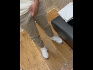 Guy Jerks off in Public Dressing Room until Cum