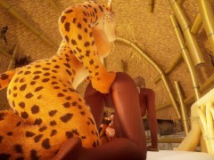 Interracial furry couple have lesbian sex in front of their friends to get horny in Wild Life group