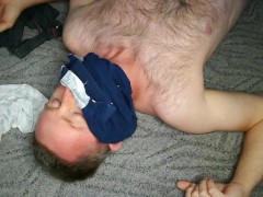 i smell my own stinky underwear and show the smelly cock