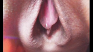 A close up of my pussy shedding a tear