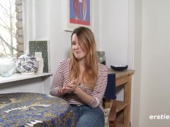 Ersties - Sexy Irina Fingers Her Wet Pussy While Watching Porn