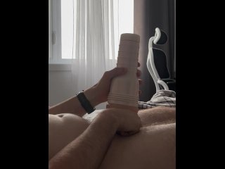 Using my fleshlight in the morning on my big dick