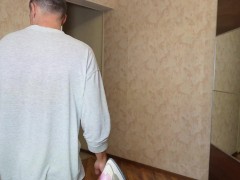 Filled stepmom's face with cum before work 2/16