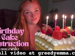 Birthday Cake Destruction - Ass Only - Cake Sitting Mess BBW Big Jiggly Booty Goddess Humiliation