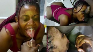 Ebony stepdaugter делает папе лизание жопы и принимает огромную сперму на лицо