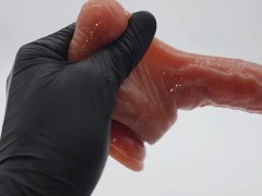 This dildo is insanely realistic, skin stretches like a real cock and has two real balls