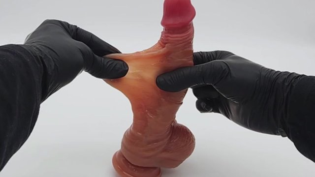 This dildo is insanely realistic, skin stretches like a real cock and has two real balls