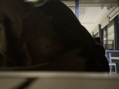 My hard pierced nipples are in the open in a sheer blouse in a bar. Touching my nipples in public