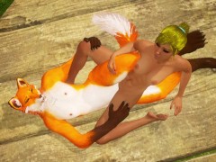 Minigame of amateur lesbian couple fucking outdoors in Wild Life furry sex