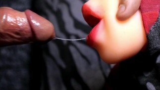 the best blowjob in the world close up the wet mouth very tightly sucks my red slippery head