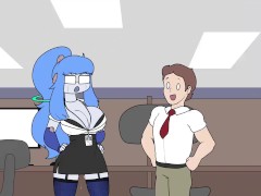 Robot Office Lady gets coworker to get her off (Animated Comic)